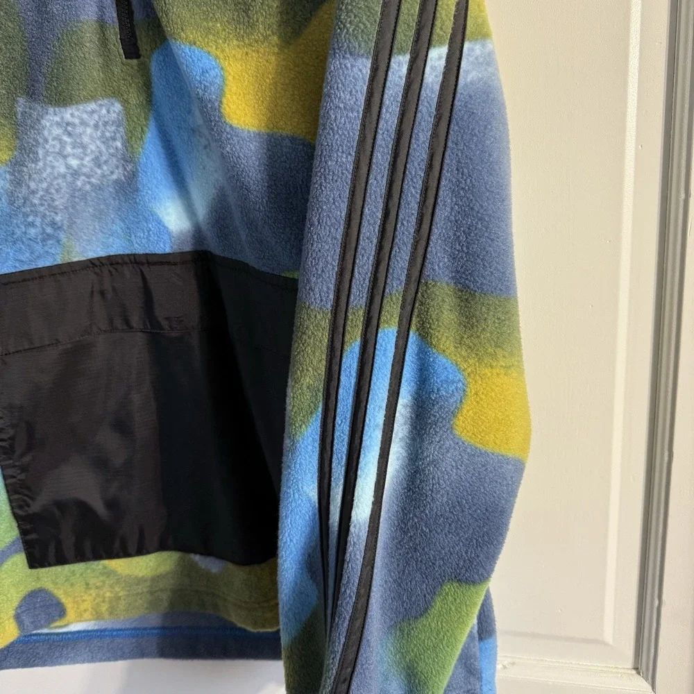 Adidas‎ Colorful Fleece 1/4 Zip Pullover Fuzzy Sweatshirt Youth Size XL (18/20)